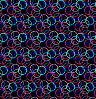 Seamless vector abstract pattern in the form of multi-colored circles on a black background