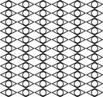 Seamless vector texture in the form of a black geometric pattern with rhombuses and circles on a white background