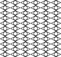 Seamless vector texture in the form of a black geometric pattern with rhombuses and circles on a white background