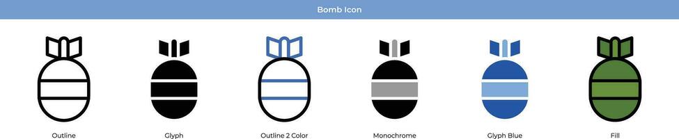 bomba icono conjunto vector