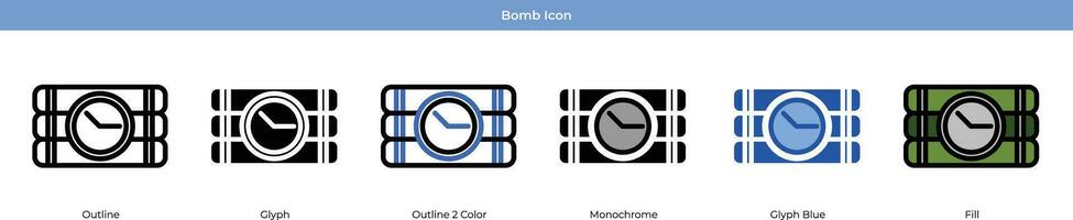 bomba icono conjunto vector