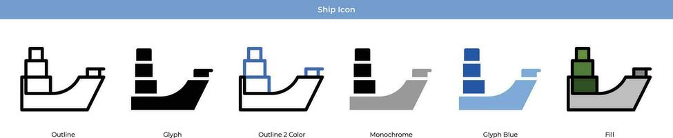 Ship Icon Set Vector