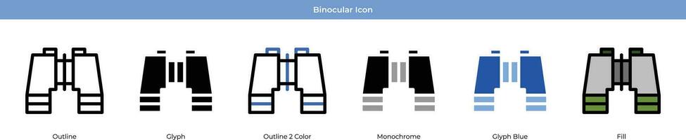 binocular icono conjunto vector