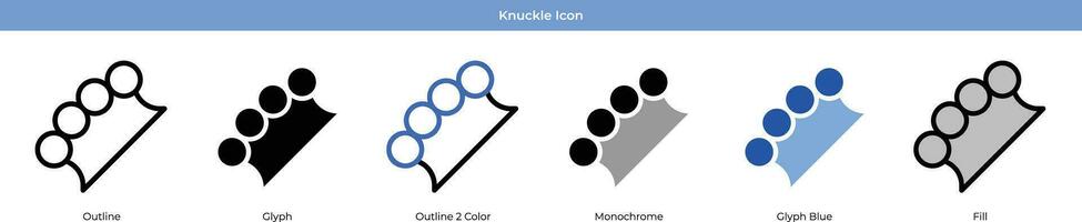 Knuckle Icon Set Vector