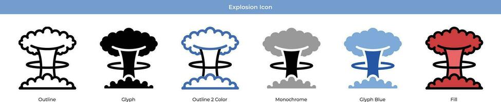 explosión icono conjunto vector