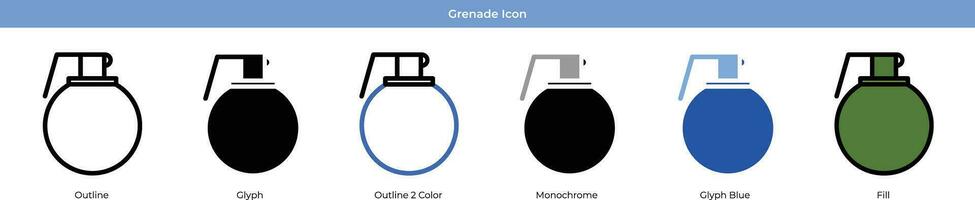 Grenade Icon Set Vector