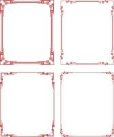 Set Chinese ornament frame vector