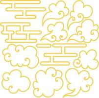 Set chinese cloud vector