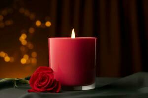 AI generated Mockup valentines day burning candle. Generate ai photo