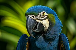 ai generado majestuoso jacinto guacamayo pájaro. generar ai foto