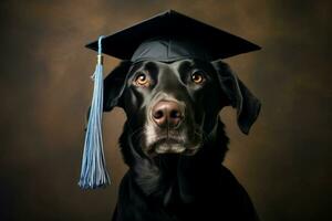 ai generado exhaustivo graduado perro escuela. generar ai foto