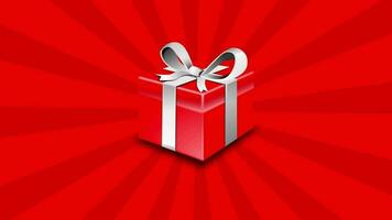 red gift box with ribbon. Boxing Day Sale video