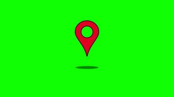 Pin Of Map GPS Location Green Screen video