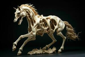 AI generated Monstrous Horse demon skeleton. Generate Ai photo