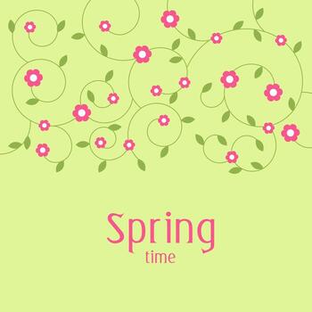 Spring flowers decorative background template with copy space vector
