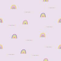 Rainbow seamless pattern background -  light lilac background vector