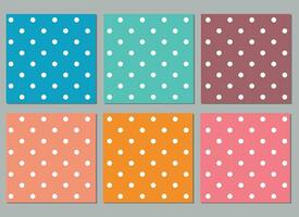 Polka dot seamless pattern retro color 90s. Dots pattern set vector