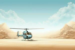 AI generated Realistic Helicopter mockup background. Generate Ai photo