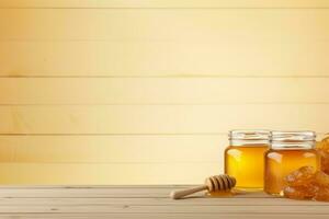 AI generated Sticky Honey jar pot. Generate Ai photo
