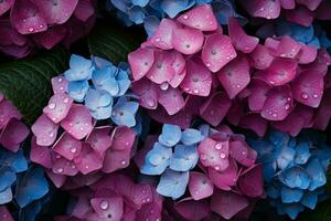 ai generado verde hortensia arbusto verano. generar ai foto