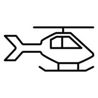 Helicopter icon or logo illustration outline black style vector