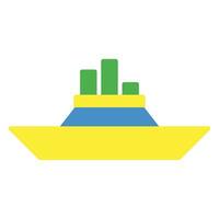 Ship icon or logo illustration flat color style vector