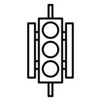Traffic lamp icon or logo illustration outline black style vector
