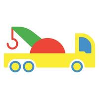 Truck icon or logo illustration flat color style vector
