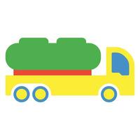 Truck icon or logo illustration flat color style vector