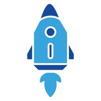 Rocket icon or logo illustration glyph style vector