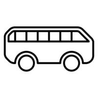 autobús icono o logo ilustración contorno negro estilo vector