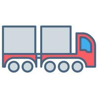 Truck icon or logo illustration filled color style vector