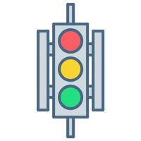 Traffic lamp icon or logo illustration filled color style vector