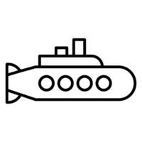 submarino icono o logo ilustración contorno negro estilo vector