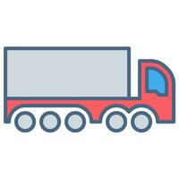 Truck icon or logo illustration filled color style vector