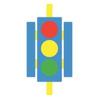 Traffic lamp icon or logo illustration flat color style vector