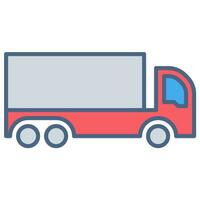 Truck icon or logo illustration filled color style vector