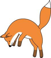 Red fox, cartoon doodle, cute. Red fox during Christmas festival. The red fox is sit, walk, running, jump, and sleep, full of life. vector