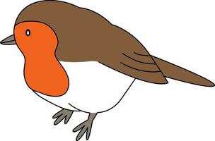 Robin bird, cartoon, drawn with simple lines, doodle, hand-drawn with a simple and smooth style. The robin bird is cute vector