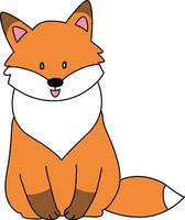 Red fox, cartoon doodle, cute. Red fox during Christmas festival. The red fox is sit, walk, running, jump, and sleep, full of life. vector