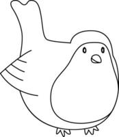 Robin bird, cartoon, drawn with simple lines, doodle, hand-drawn with a simple and smooth style. The robin bird is cute vector