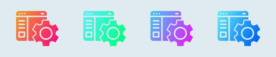 Configuration solid icon in gradient colors. Setting signs vector illustration.