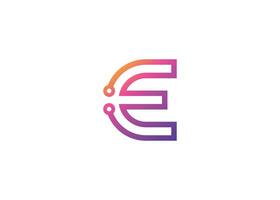Letter E Technology vector monogram logo design template. Letter E molecule, Science and Bio technology Vector logo