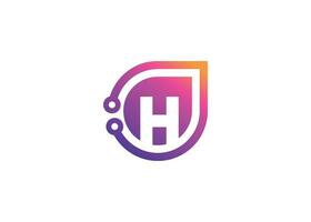 letra h tecnología vector monograma logo diseño modelo. letra h molécula, Ciencias y bio tecnología vector logo