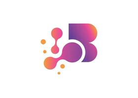 Letter B Technology vector monogram logo design template. Letter B molecule, Science and Bio technology Vector logo