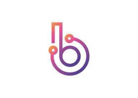 Letter B Technology vector monogram logo design template. Letter B molecule, Science and Bio technology Vector logo
