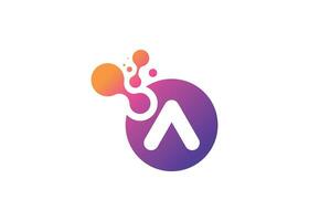 Letter A Technology vector monogram logo design template. Letter A molecule, Science and Bio technology Vector logo