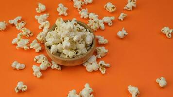 popcorn close up. High quality 4k footage video