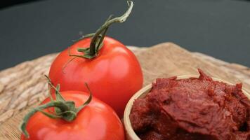 tomato paste close up. High quality 4k footage video