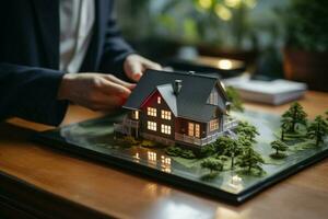 AI generated Model house properties Miniature representations showcasing real estate offerings AI Generated photo